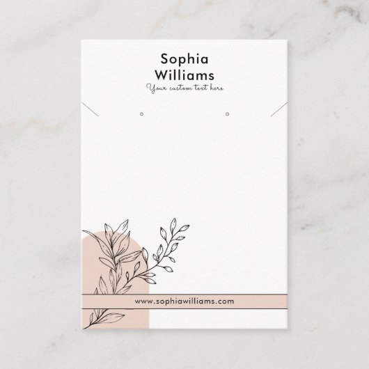 Moderne Boho Pastel Necklace & Earring Display Car Telefonnummerkarte (Vorderseite)