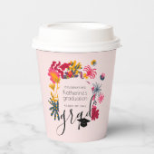 Moderne Boho Pink Arch Blumenstube Party Pappbecher (Vorderseite)