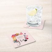 Moderne Boho Pink Arch Blumenstube Party Rechteckiger Pappuntersetzer (Vor Ort)