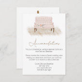 Moderne Boho Pink Elegante Blumenhochzeit Begleitkarte (Vorne/Hinten)