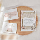 Moderne Boho Pink Elegante Blumenhochzeit Einladung