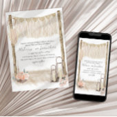 Moderne Boho Pink Elegante Blumenhochzeit Einladung