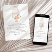 Moderne Boho Pink Elegante Blumenhochzeit Einladung