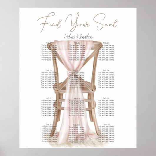 Moderne Boho Pink elegante Hochzeitsstiftung Poster (Vorne)