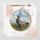 Moderne Boho Pink Elegante Verlobung (Vorne/Hinten)