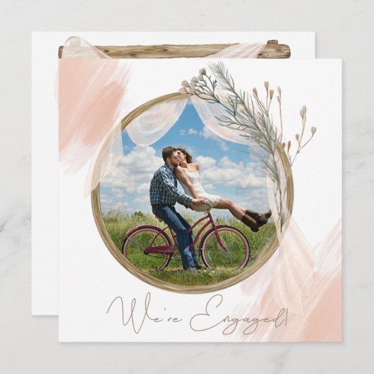 Moderne Boho Pink Elegante Verlobung (Vorne/Hinten)