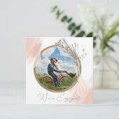 Moderne Boho Pink Elegante Verlobung (Stehend Vorderseite)