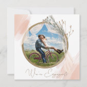 Moderne Boho Pink Elegante Verlobung (Vorderseite)