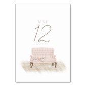 Moderne Boho Pink Floral Wedding Tischnummer (Vorderseite)