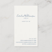 Moderne Boho Pink Navy Blue Botanische Blume Visitenkarte (Rückseite)