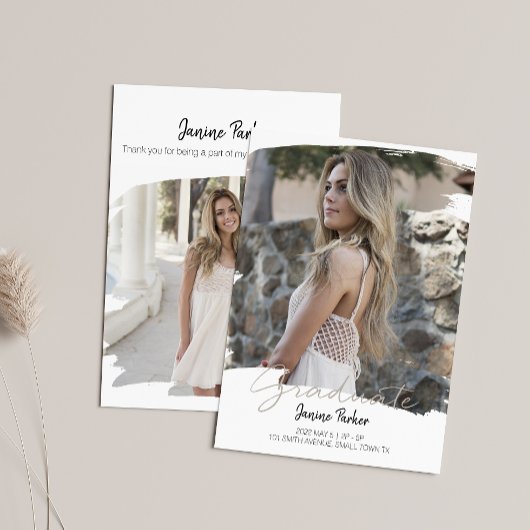 Moderne Boho Rahmen hinzufügen Ihr Foto Abschluss Ankündigung