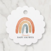 Moderne Boho Rainbow Baby Dusche Geschenkanhänger (Rückseite)