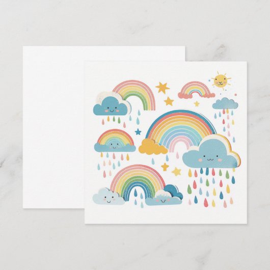 Moderne Boho Rainbow Collection-Flachkarte (Vorne/Hinten)