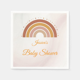 Moderne Boho Rainbow Personalisiert Baby Dusche Serviette