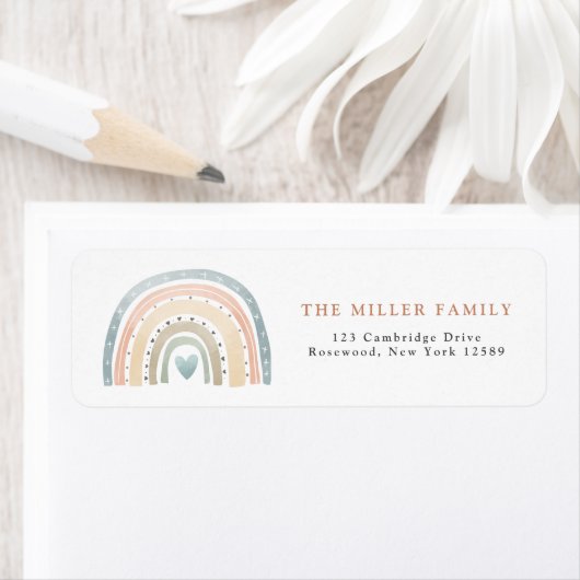 Moderne Boho Rainbow-Rücksendeadresse (Insitu)