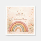 Moderne Boho-Regenbogen-Baby-Party Serviette (Vorderseite)
