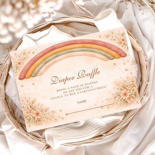Moderne Boho-Regenbogen-Windeltauschparty Begleitkarte