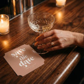 Moderne Boho Retro-Typografie-Hochzeit rettet das  Untersetzer