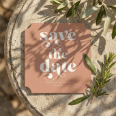 Moderne Boho Retro-Typografie-Hochzeit rettet das  Untersetzer