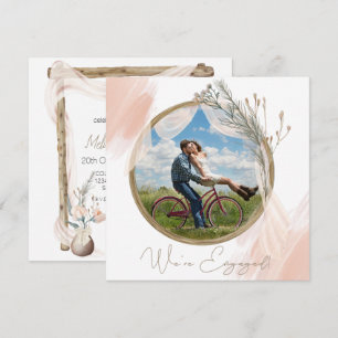 Moderne Boho Rosa Elegante Florale Verlobung
