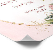 Moderne Boho-Rosa-Grün-Anpassbares Schild (Ecke)