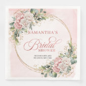 Moderne Boho-Rosa-Grüne-Hochzeitsdusche Serviette (Vorderseite)