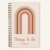 Moderne Boho rosa Regenbogen Dinge zu tun Checklis Notizblock (Vorderseite)