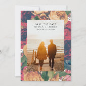 Moderne Boho Rose Bearbeitbares Foto Save the Date (Vorderseite)