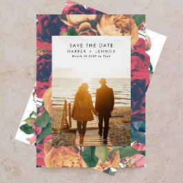 Moderne Boho Rose Bearbeitbares Foto Save the Date