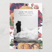 Moderne Boho Rose bearbeitbares Foto Save The Date (Vorderseite)