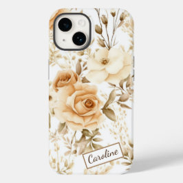 Moderne Boho-Rose neutral Case-Mate iPhone 14 Hülle