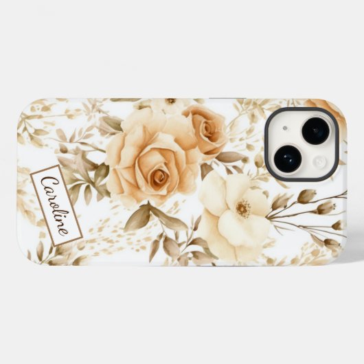 Moderne Boho-Rose neutral Case-Mate iPhone Hülle (Rückseite (Horizontal))