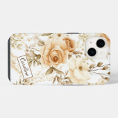 Moderne Boho-Rose neutral iPhone Hülle (Rückseite (Horizontal))