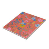 Moderne Boho-Rot-Blumenmuster Fliese (Seite)