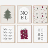 Moderne Boho rot und grün Weihnachten Gegenwart Pr Poster