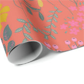 Moderne Boho-Rote Blumen Wildblumen Geschenkpapier (Rolleneckpunkt)