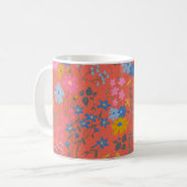 Moderne Boho Rote Blumen Wildblumen Kaffeetasse (Vorderseite Links)