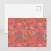 Moderne Boho rote Blumen Wildblumen Postkarte (Vorne/Hinten)