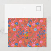 Moderne Boho-Rote Blumen Wildblumen Postkarte (Vorne/Hinten)