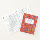 Moderne Boho-Rote Blumen-Wildblumen-Rezept Notizblock (Innenseite)