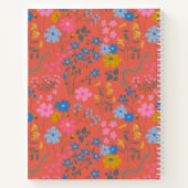 Moderne Boho-Rote Blumen-Wildblumen-Rezept Notizblock (Rückseite)