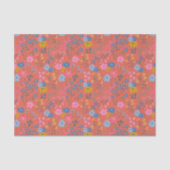 Moderne Boho rote Blumen Wildblumen Seidenpapier (Vorderseite)