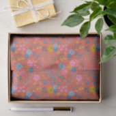 Moderne Boho rote Blumen Wildblumen Seidenpapier (Geschenk)