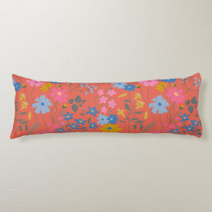 Moderne Boho Rote Blumen Wildblumen Seitenschläferkissen