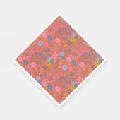 Moderne Boho rote Blumen Wildblumen Serviette (Ecke)