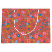 Moderne Boho rote florale Wildblumen Große Geschenktüte (Vorderseite)