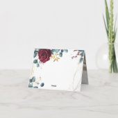 Moderne Boho Rote Rose Frühjahrssommer Hochzeit Dankeskarte (Rückseite)