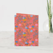 Moderne Boho-Rote Wildblumen Karte (Rückseite)