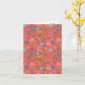 Moderne Boho-Rote Wildblumen Karte (Gelbe Blume)