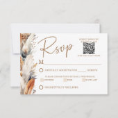 Moderne Boho RSVP-Karte mit QR-Code RSVP Karte (Vorderseite)
